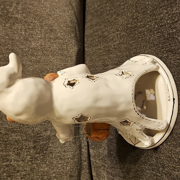 🤎🤍Blue Sky Heather Goldminc Ceramic Ghost Bear Figurine with Pumpkin - Picture 6 of 11